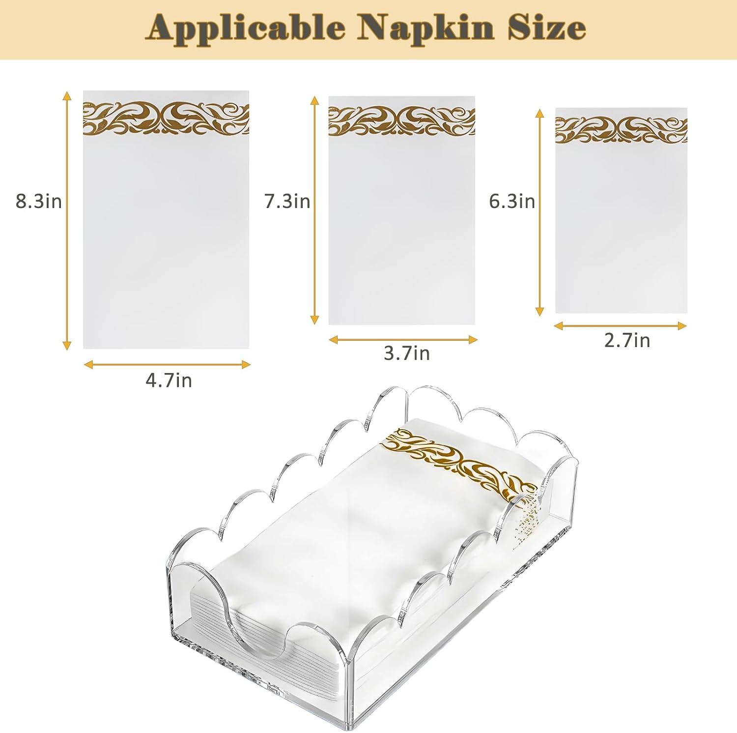Acrylic Napkin Holder / Horizontal / Clear