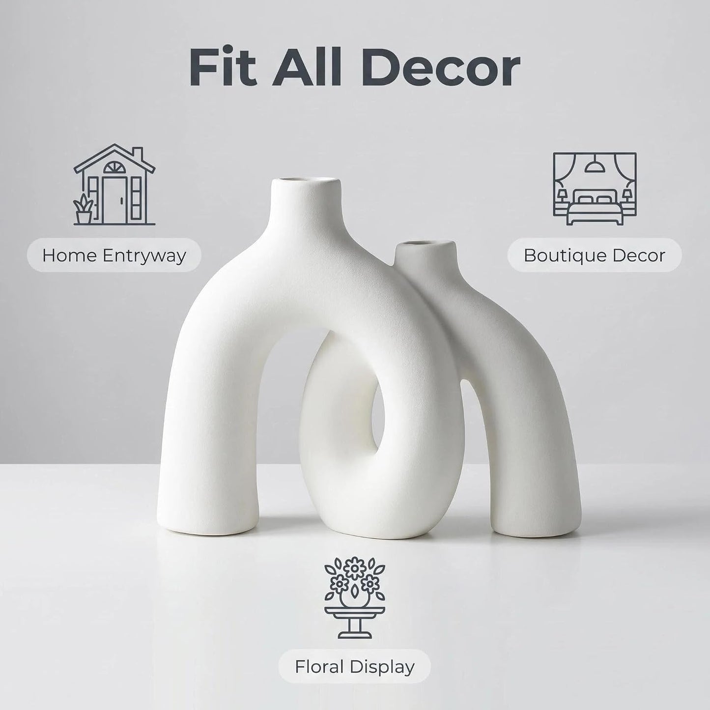 Modern Nordic Boho Vase Set / Ivory
