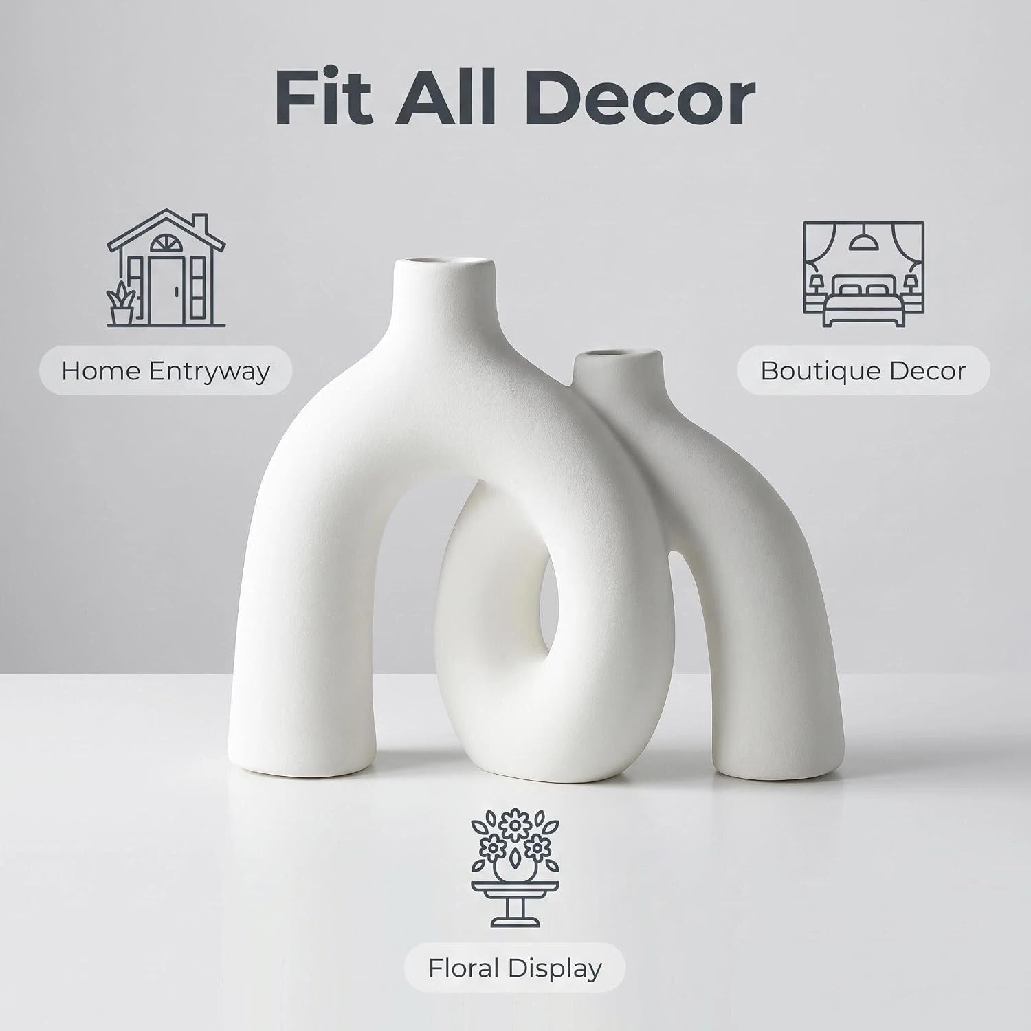 Modern Nordic Boho Vase Set / Ivory