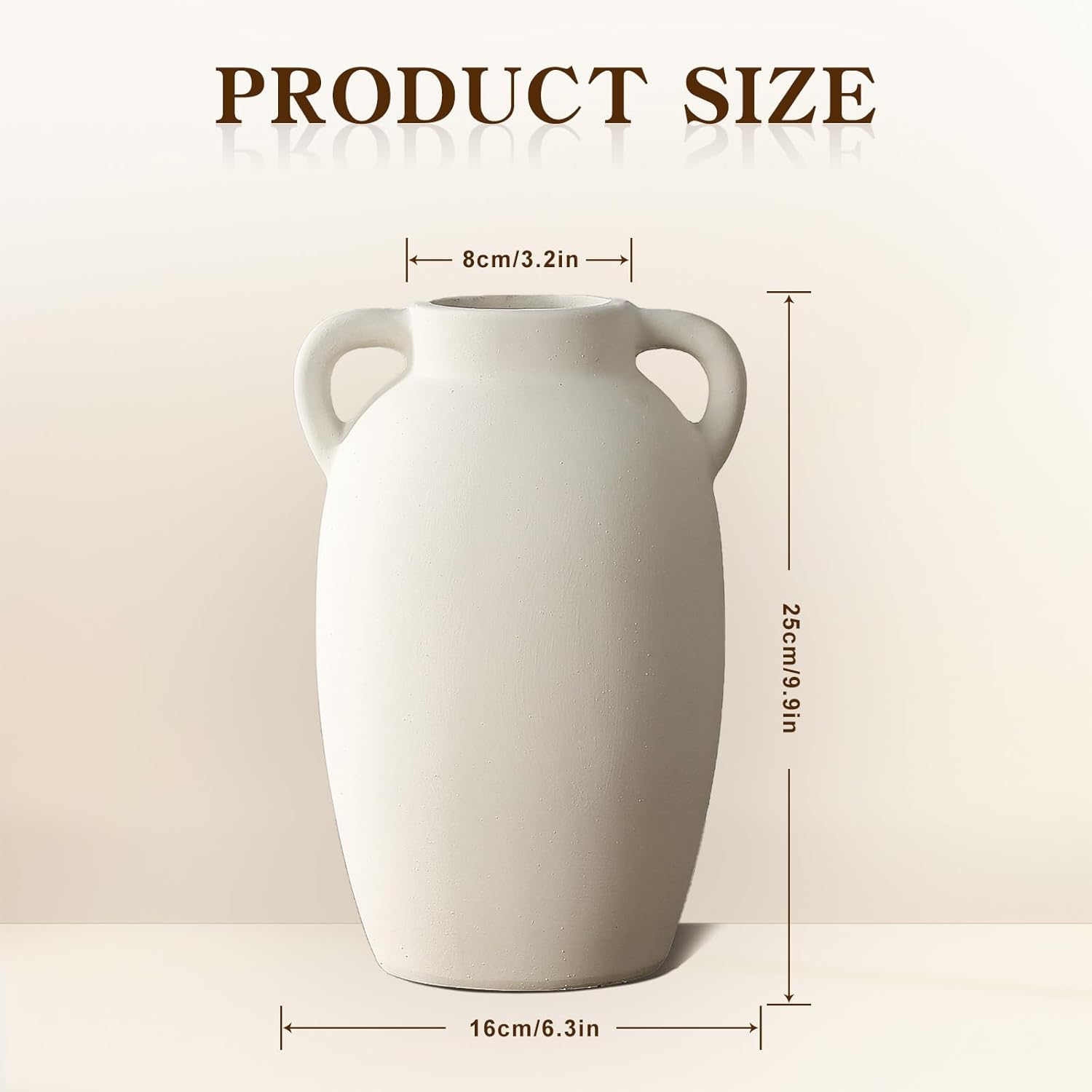 Ceramic Vase-Boho Decorative Vase / White
