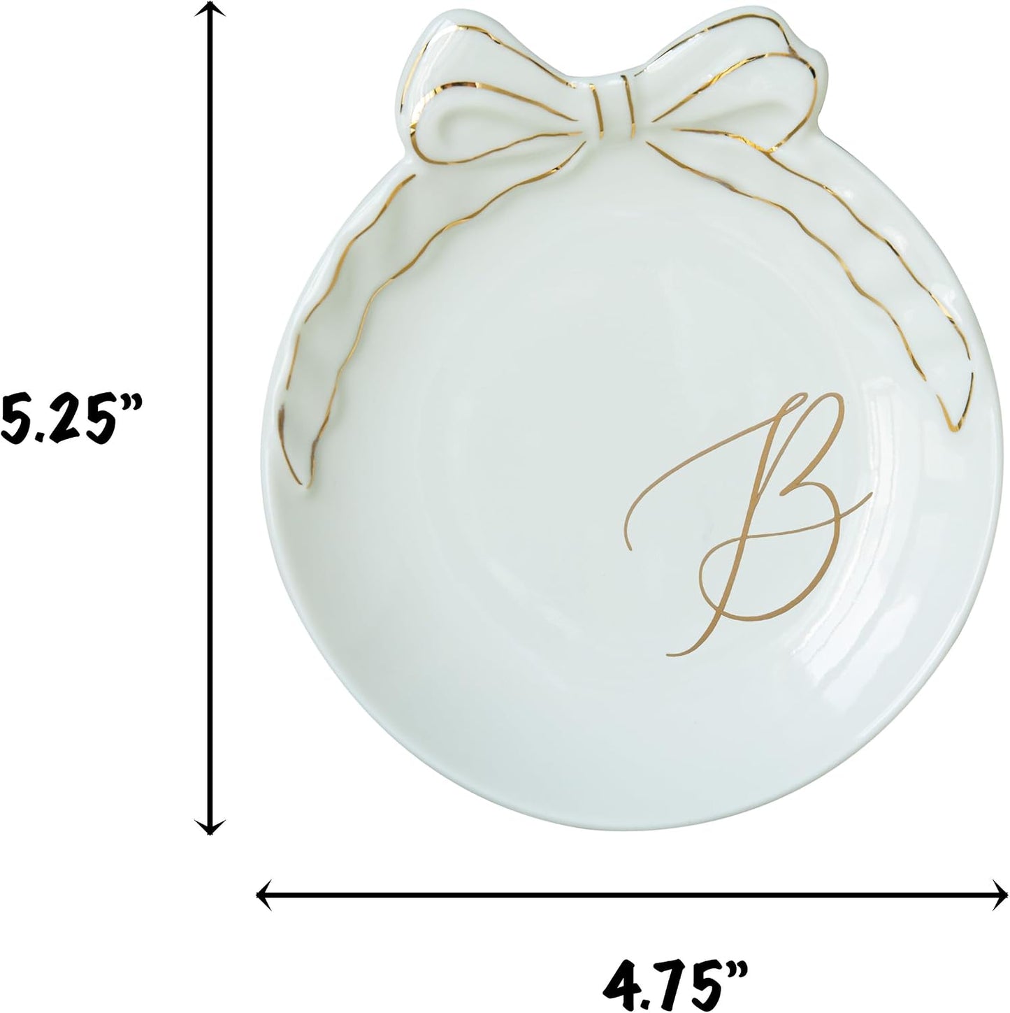 Personalized Initial Ceramic Jewelry Tray / B
