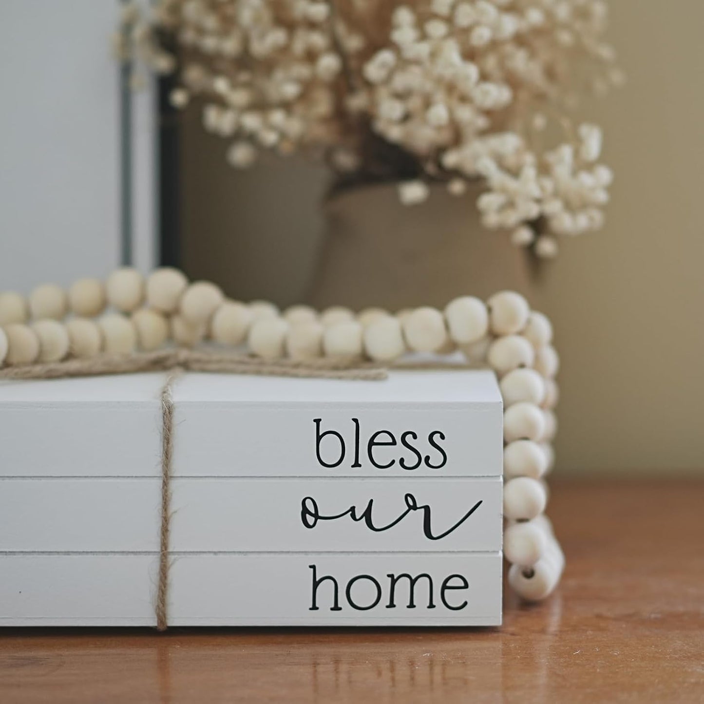 Wooden Faux Book for Decoration / Bless Our Home