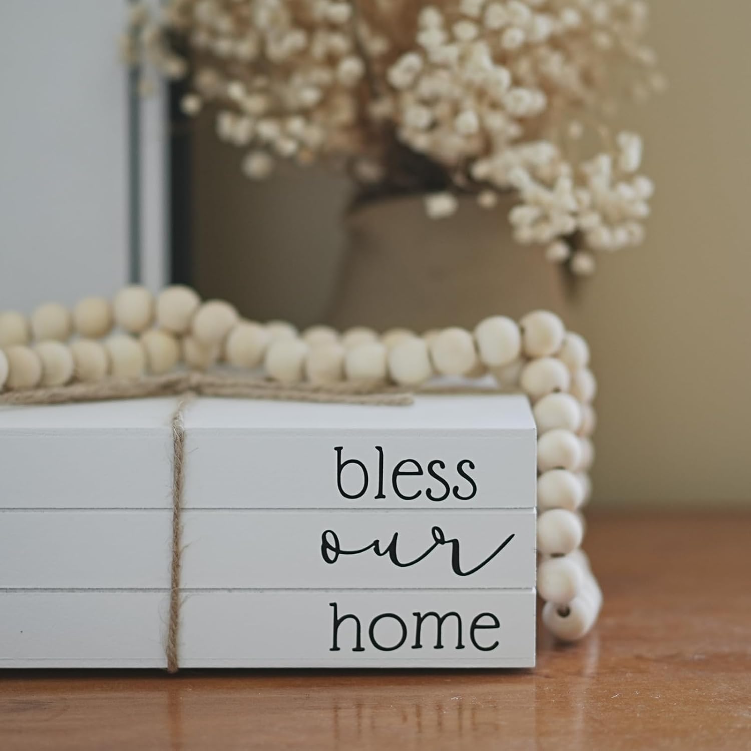 Wooden Faux Book for Decoration / Bless Our Home