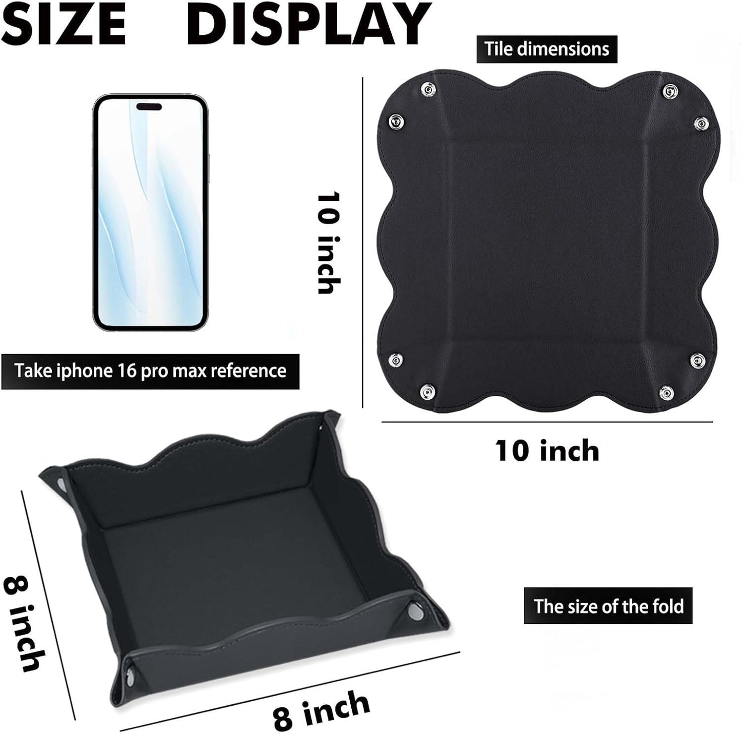 Valet Tray for Men Women / Black / Set of 2