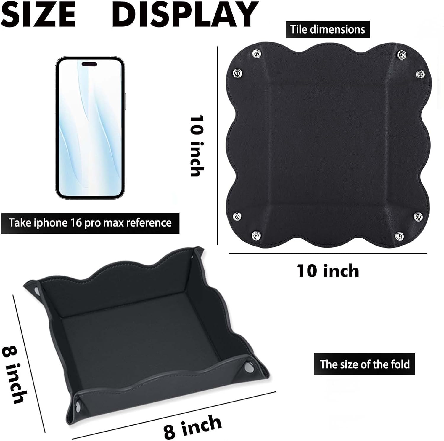 Valet Tray for Men Women / Black / Set of 2