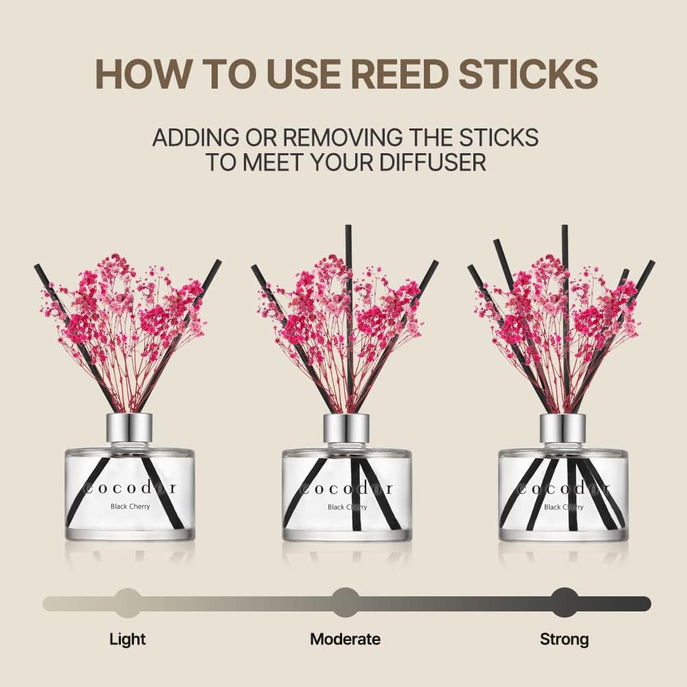 COCODOR Flower Reed Diffuser Set / 6.7oz / /Scent Diffuser / White Jasmine / Real Flower/6.7ounce/