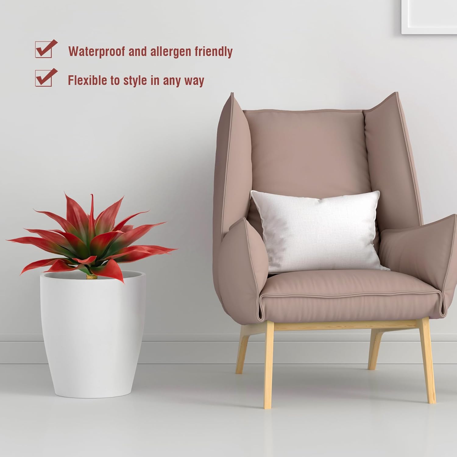 Artificial Agave Plants / Wine Red