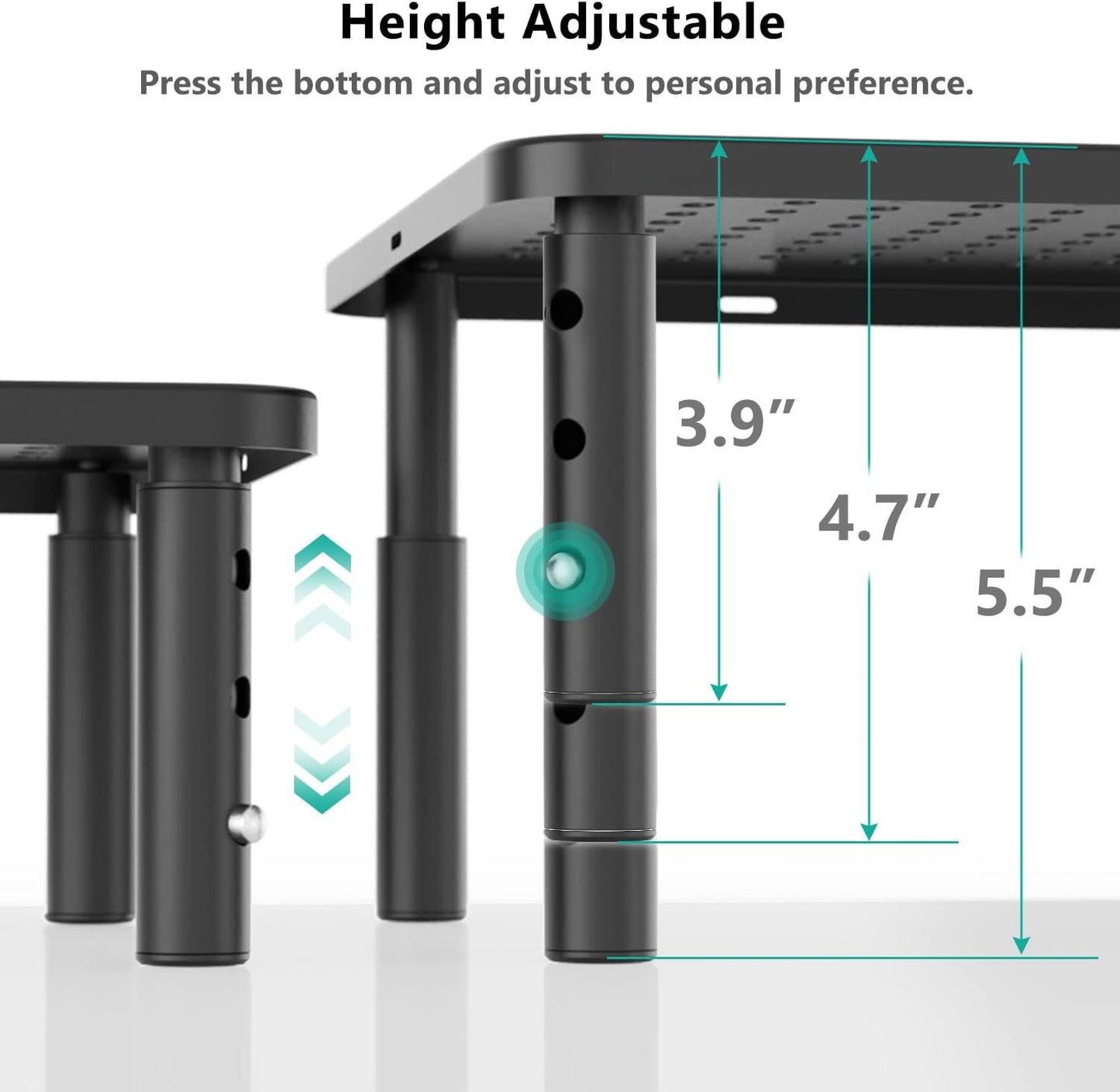 WALI Desk Organizer, 1 Tier Computer Monitor Stand for Desk, Desk Monitor Riser 3 Height Adjustable, Laptop Stand