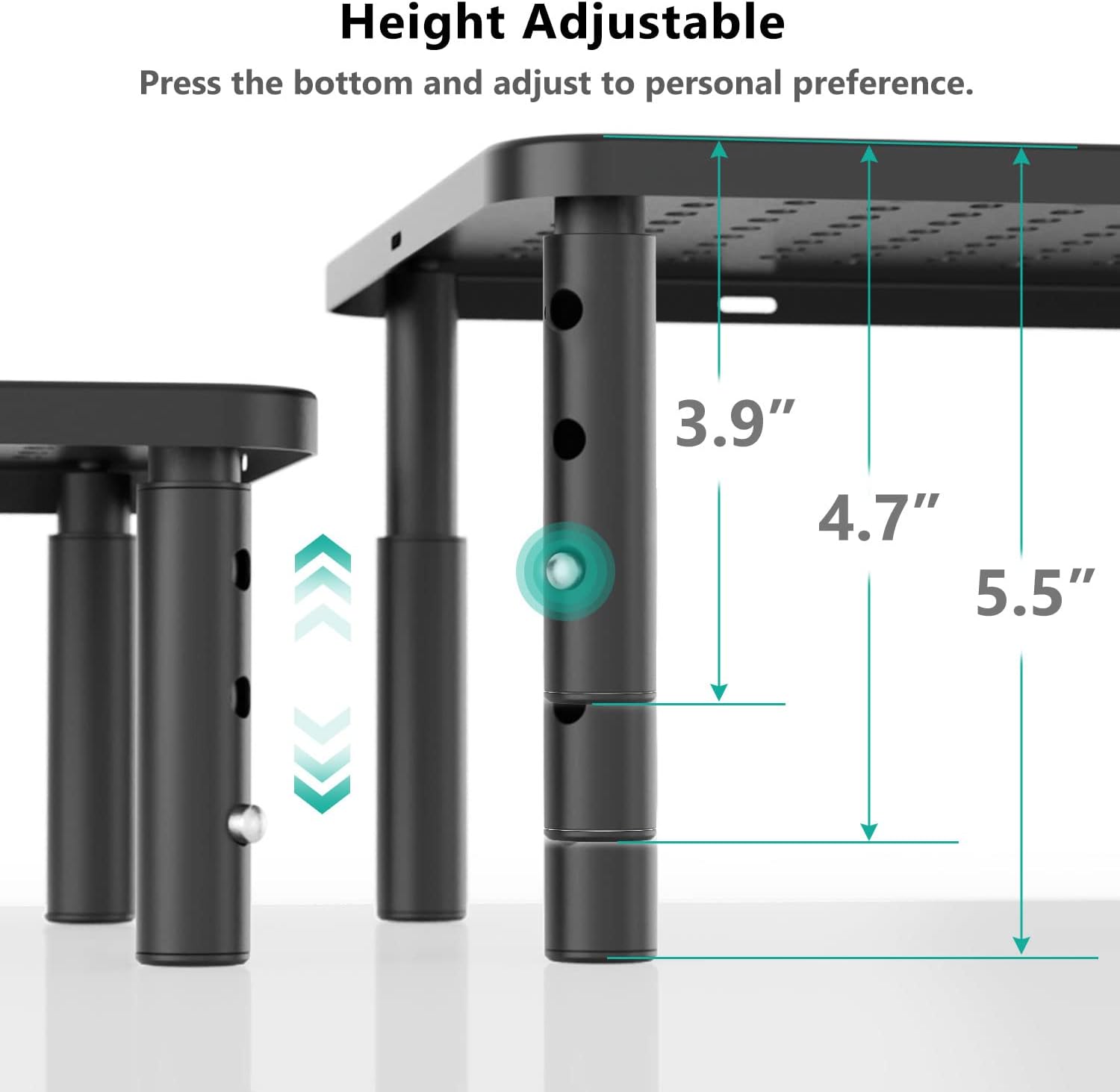WALI Desk Organizer, 1 Tier Computer Monitor Stand for Desk, Desk Monitor Riser 3 Height Adjustable, Laptop Stand