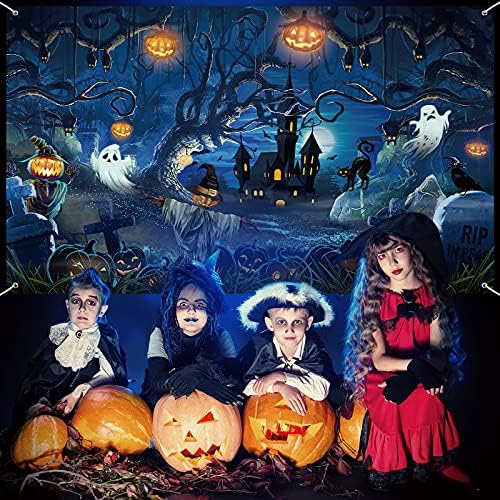Irenare Halloween Decoration Backdrop Spooky Forest Scary Cemetery Horror