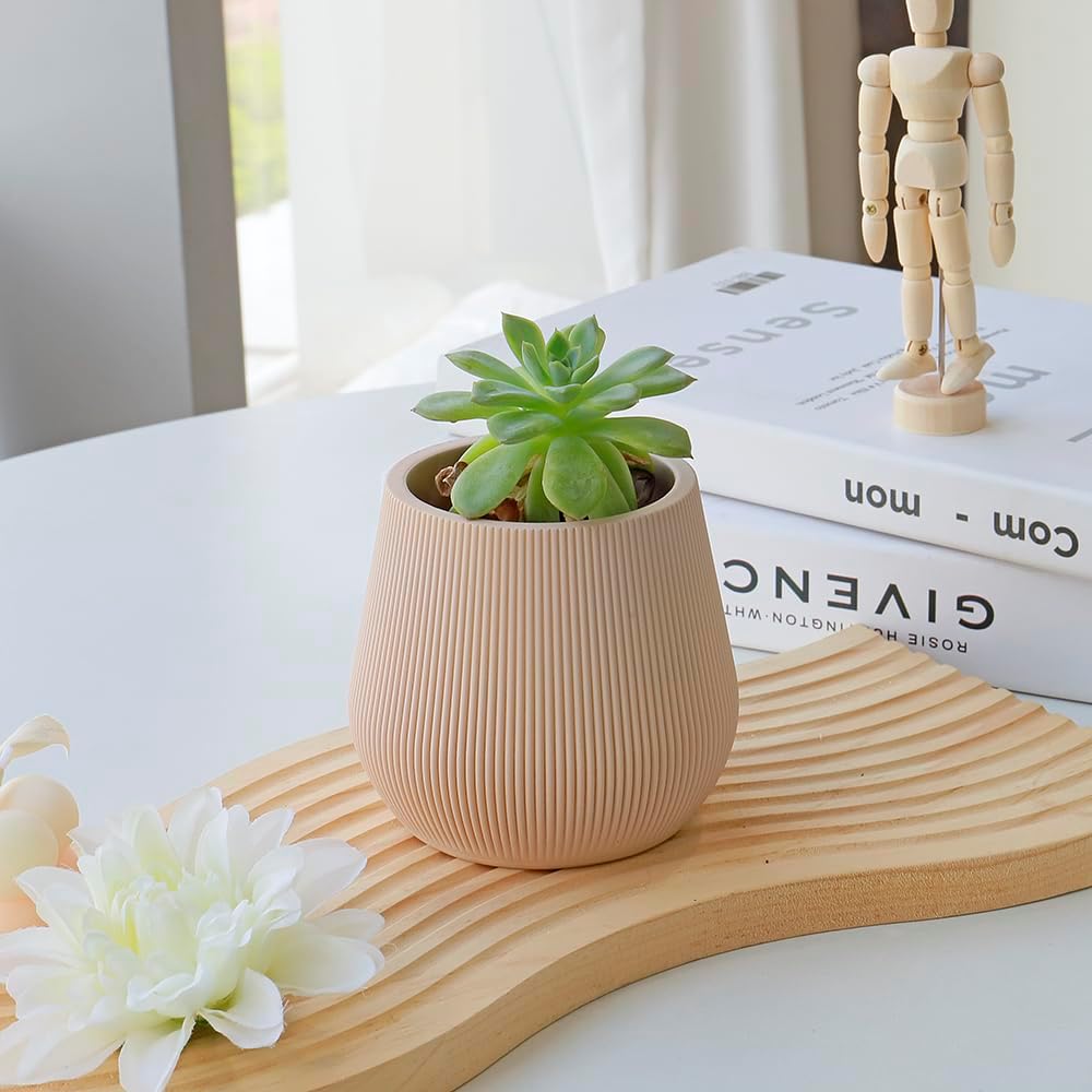 Small Boho Vase / Desert Tan / White