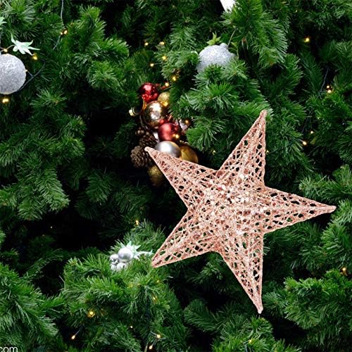 BinaryABC Iron Christmas Tree Star Topper,20cm Glittering Tree Topper