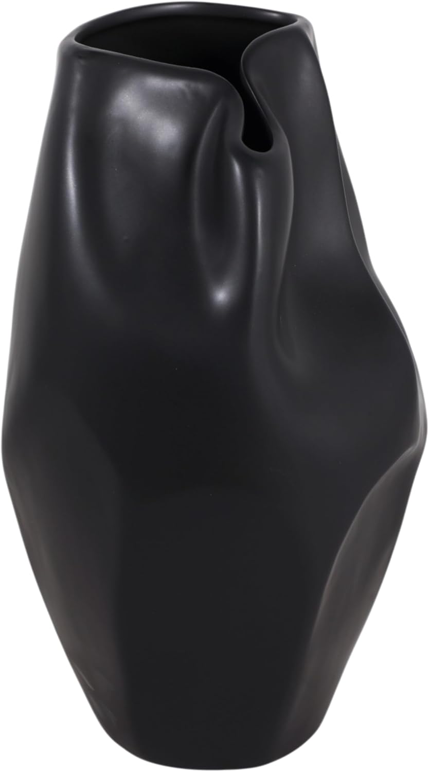 Ceramic Flower Vase / 14.0" H / Black