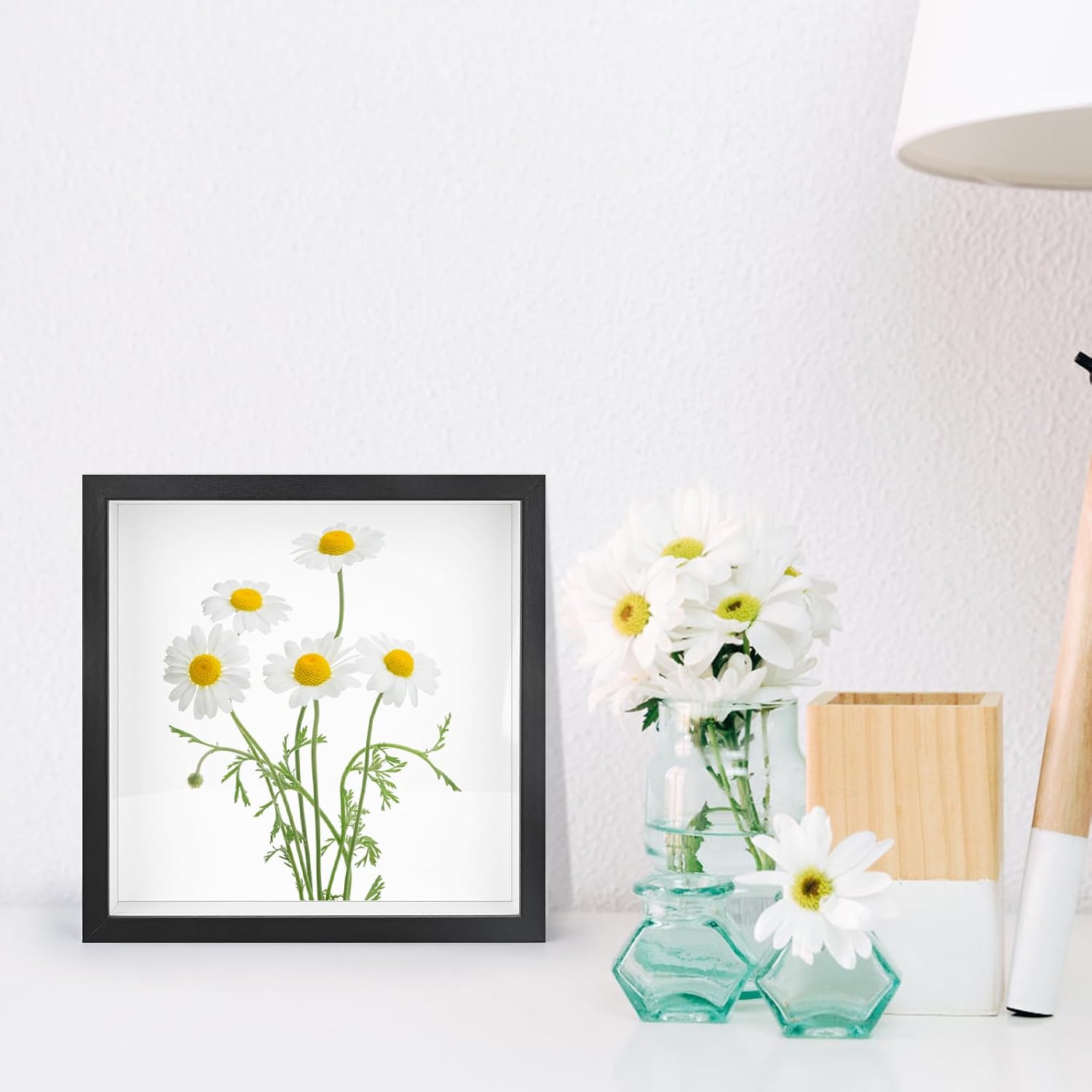 4 Pack 8 x 8 Shadow Box Picture Frame 3D Frames Shadow Box Square Shadow Boxes Display Cases with Adhesive Tape for