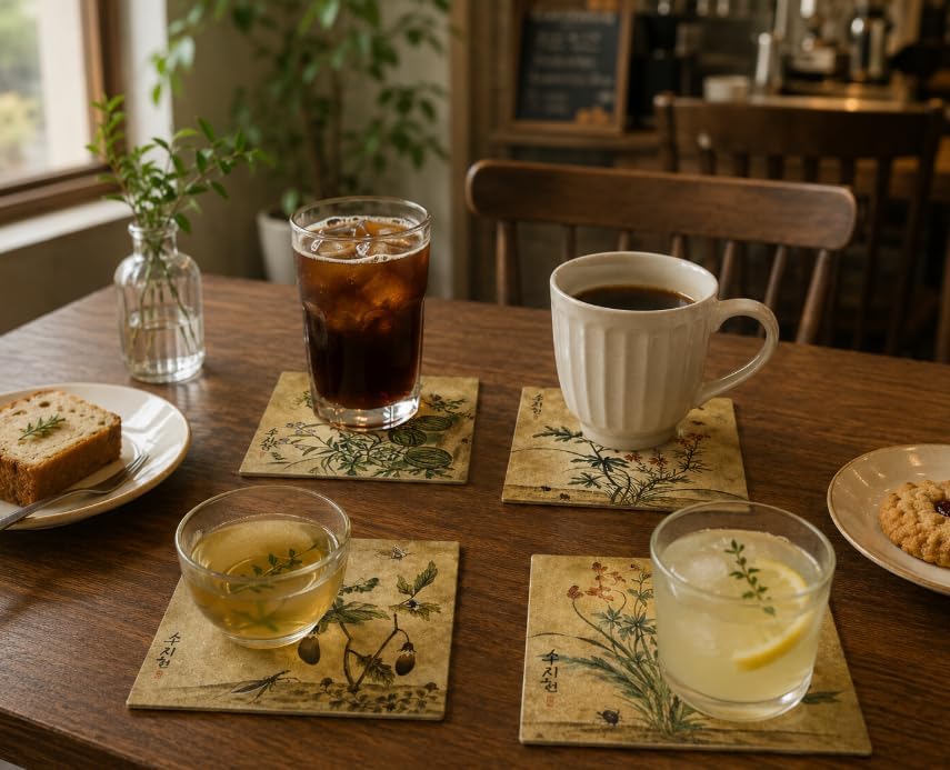Korean Hanji Drink Coasters / Set of 4