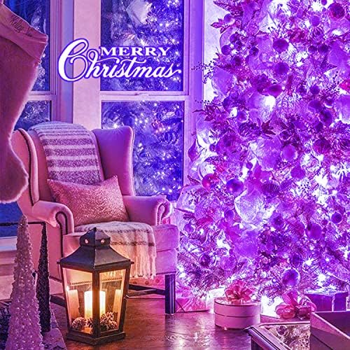 JMEXSUSS Connectable 91.5ft 250 LED Purple Halloween String Lights Indoor