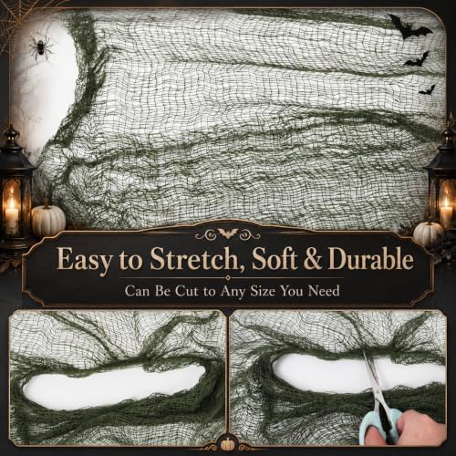 5 Pcs Green Halloween Gauze Creepy Cloth Fabric Tapestry Decor Decorations
