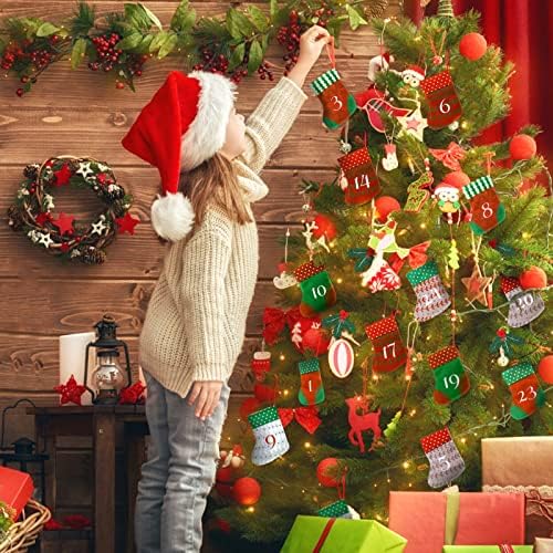KESOTE Reusable Christmas Advent Calendar Empty, Xmas Fabric Stocking