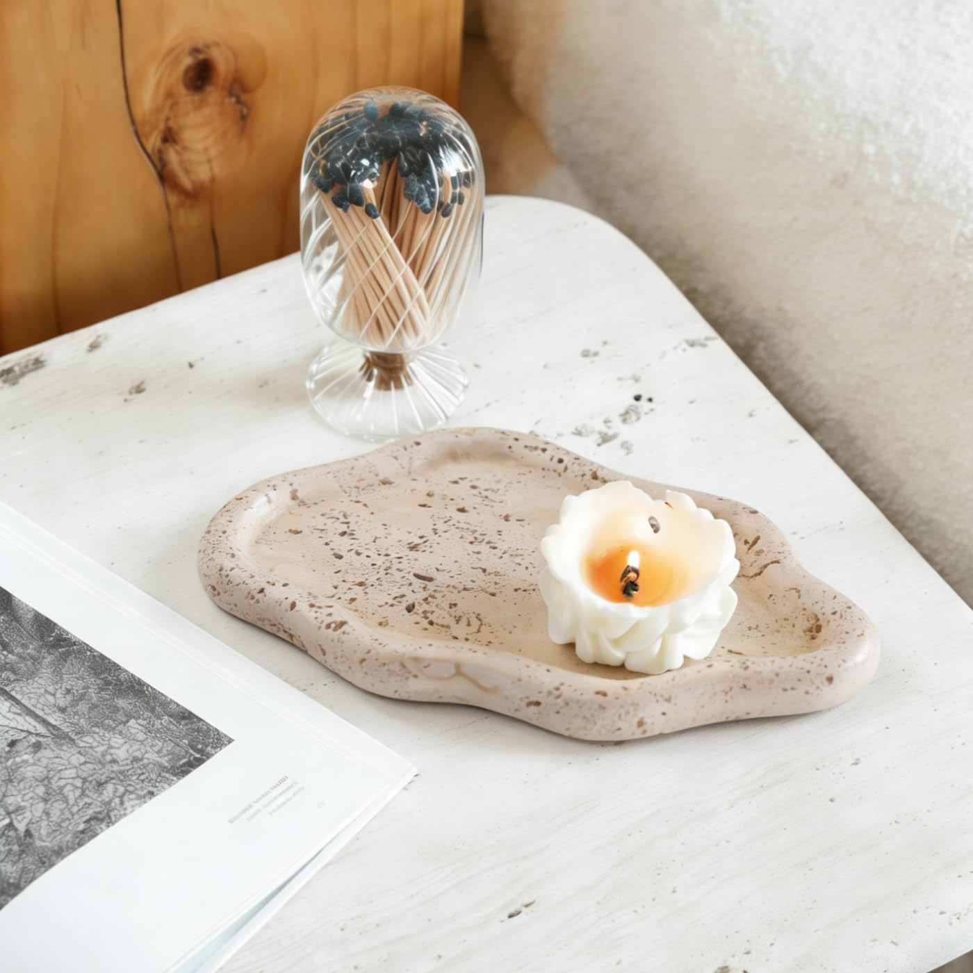 Ring Dish Holder / Faux Travertine Y