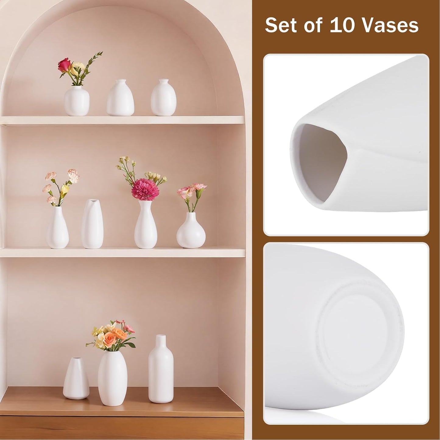 Clay Vase Bulk / White / Set of 10