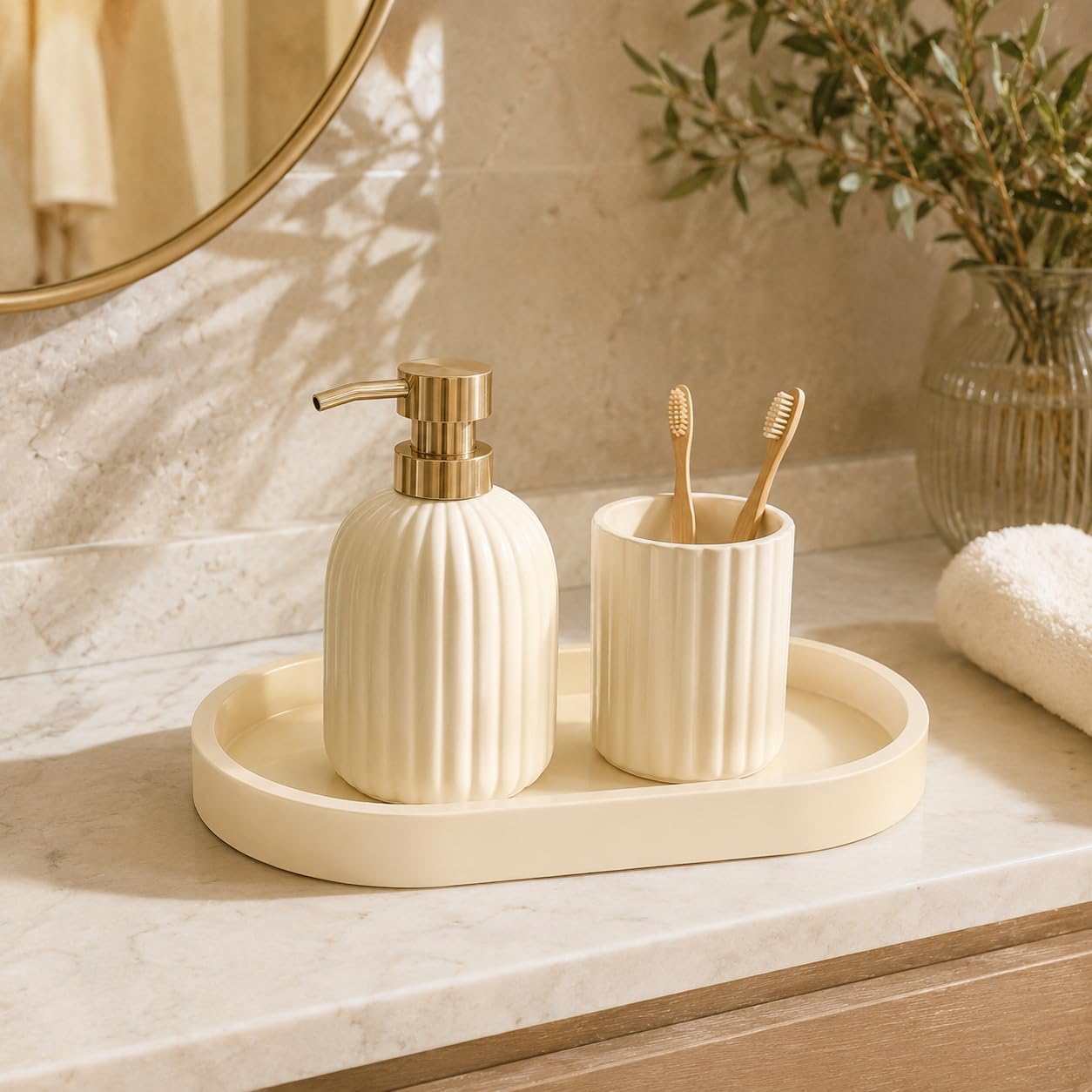 Soap Tray / Vanity Tray / 10.1 x 5 x 1 / Beige