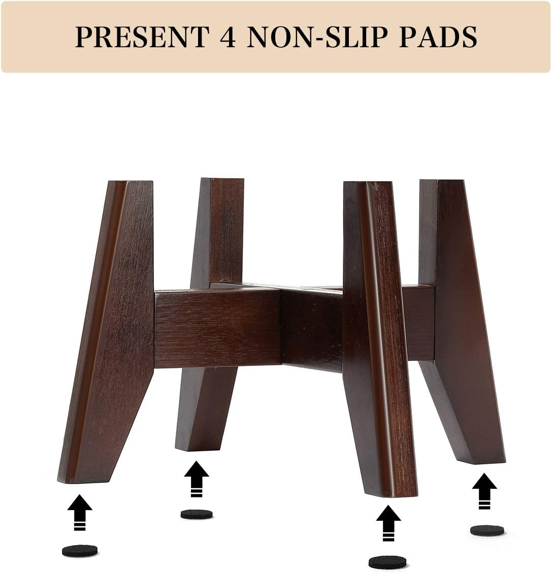 Seanmi Plant Stands for Indoor Plants, Bamboo Plant Stand, Mid Century Plant Holder, Adjustable Width, Fits 8 9 10 11