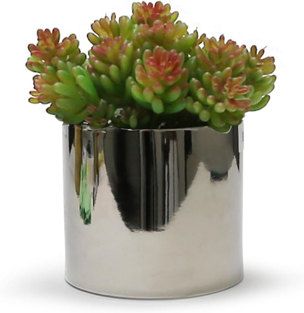 Ceramic Cylinder Vase Width 5.5" Height 5 / 5.5 x 5 / H / Silver