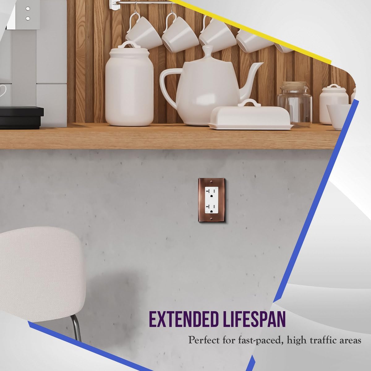 ENERLITES Decorator Switch or Outlet Metal Wall Plate, Stainless Steel Outlet Cover, Corrosion Resistant, Size 1-Gang