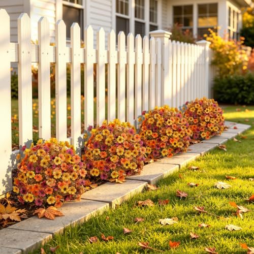 Alupssuc 2Pcs Artificial Fall Topiary Ball Flowers for Outdoors, Fake Plant