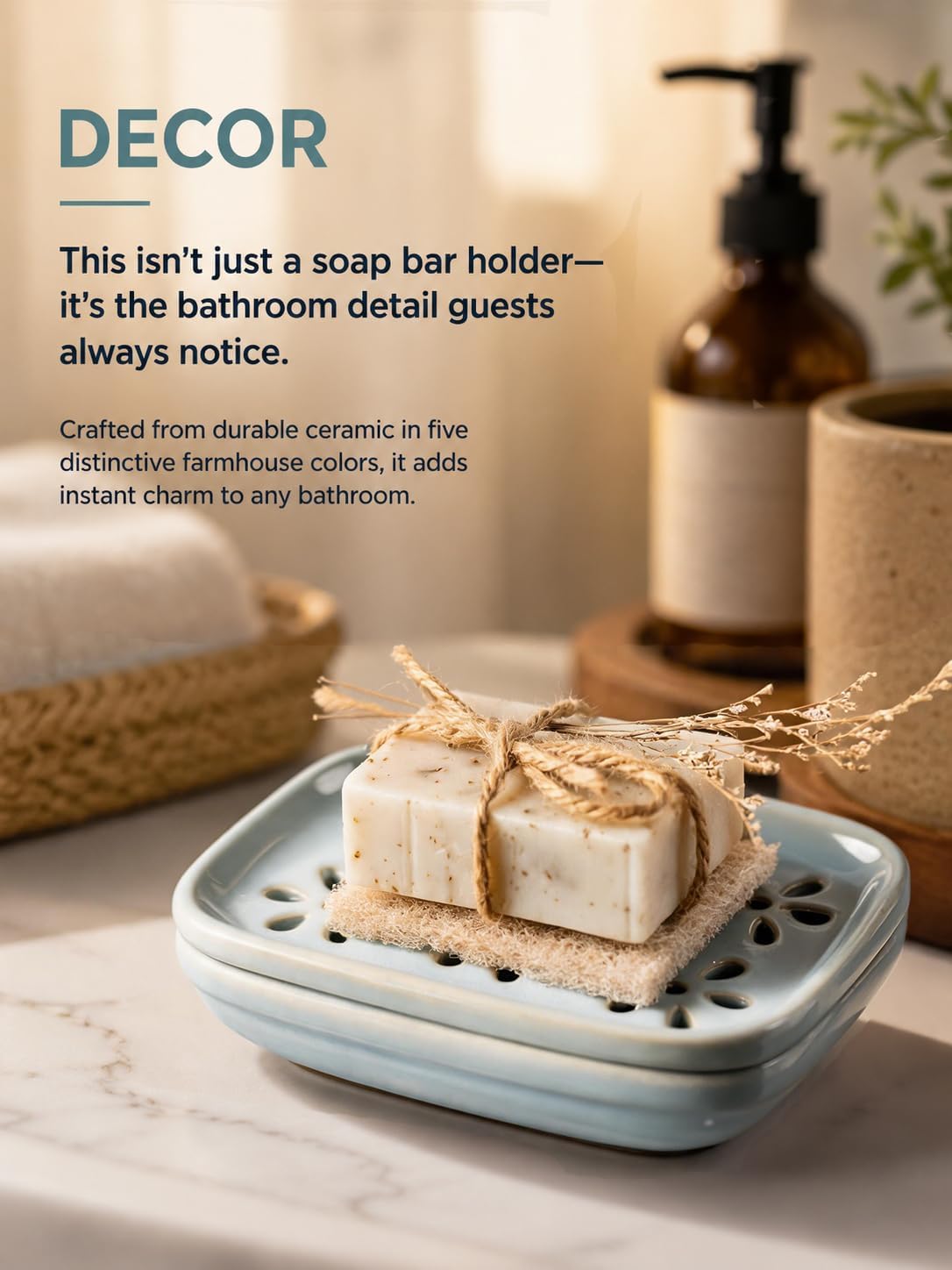 2-Tier Soap Holder for Bar Soap Sponge / Blue