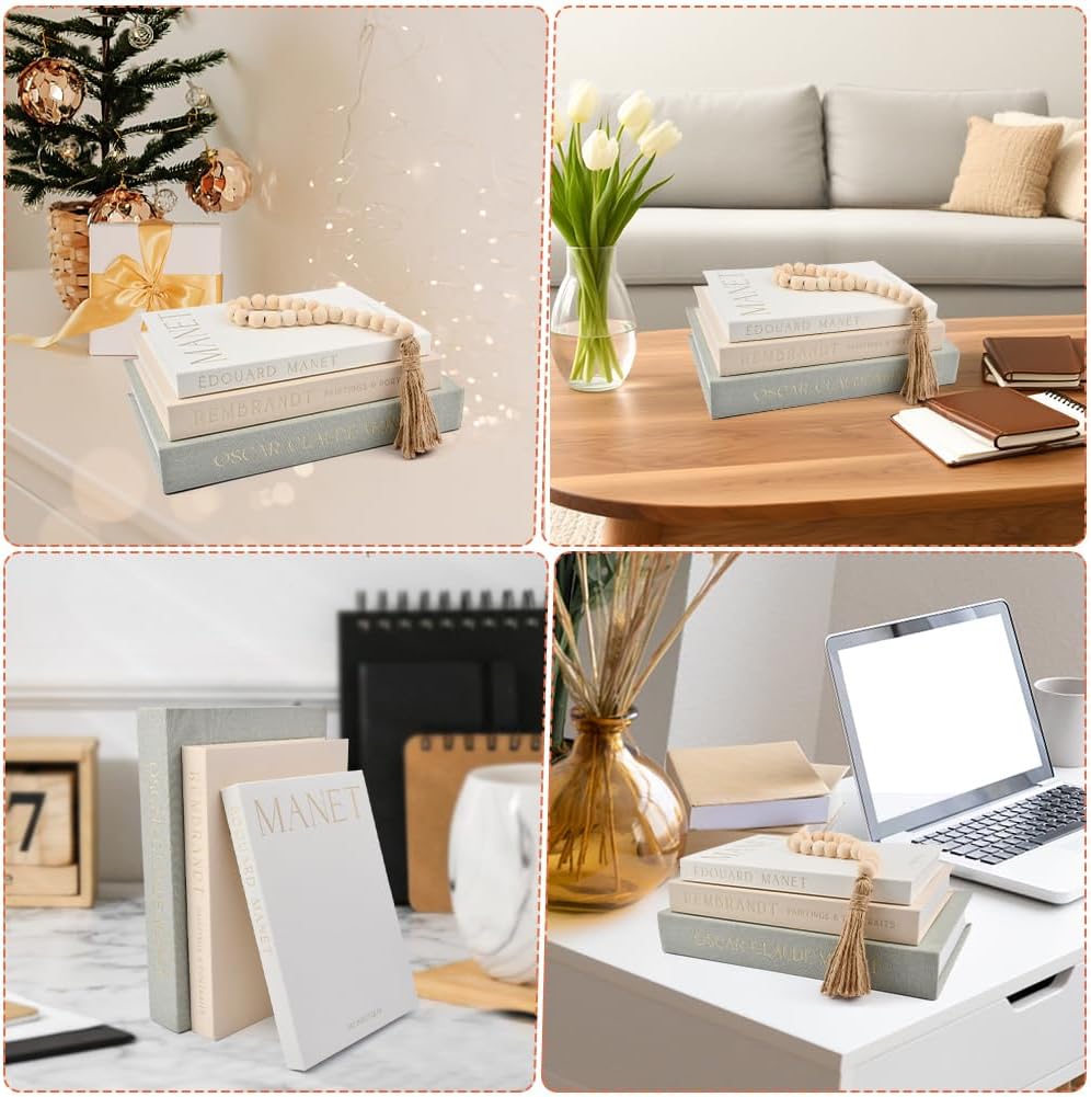 Linen Faux Book Decor Storage Boxes / Set of 3
