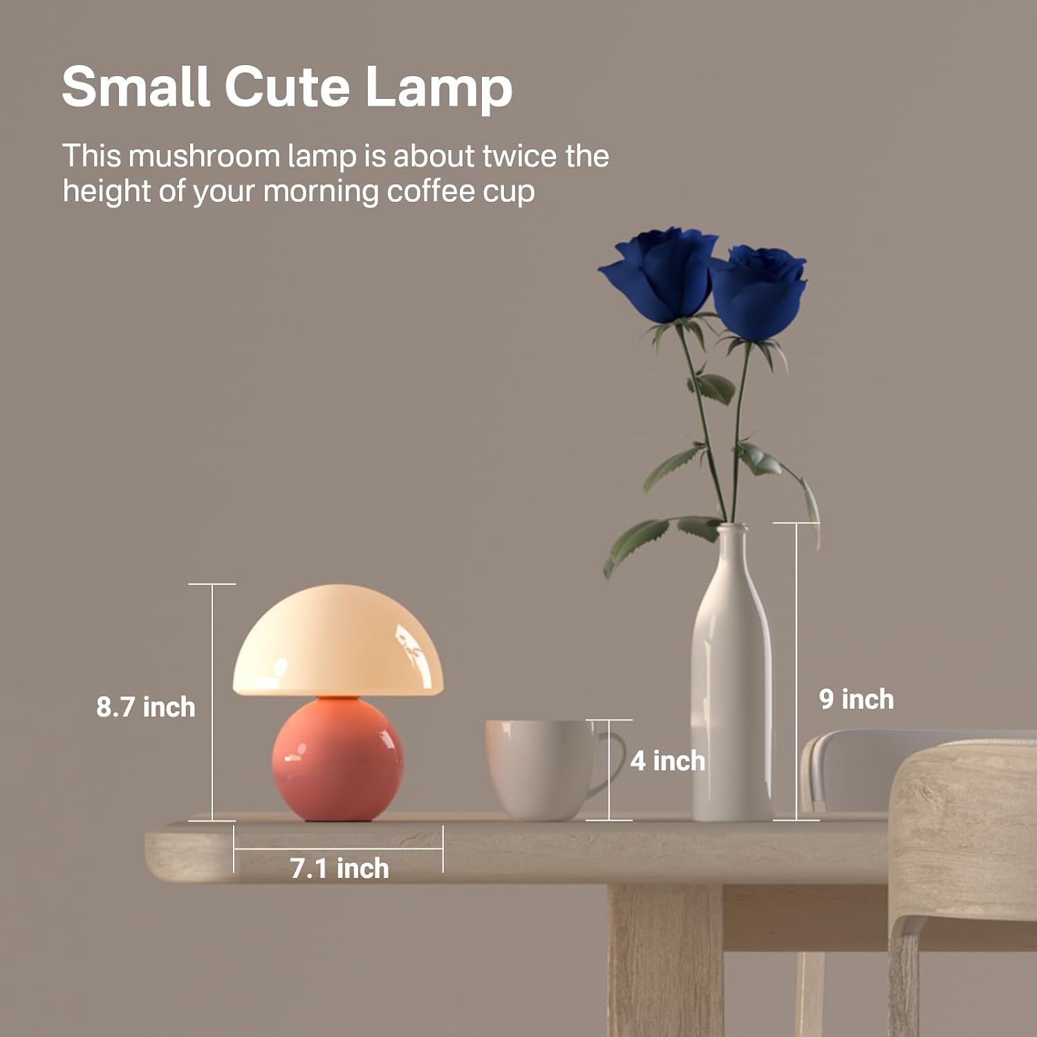 Mushroom Lamp Desk Lamp / Pink