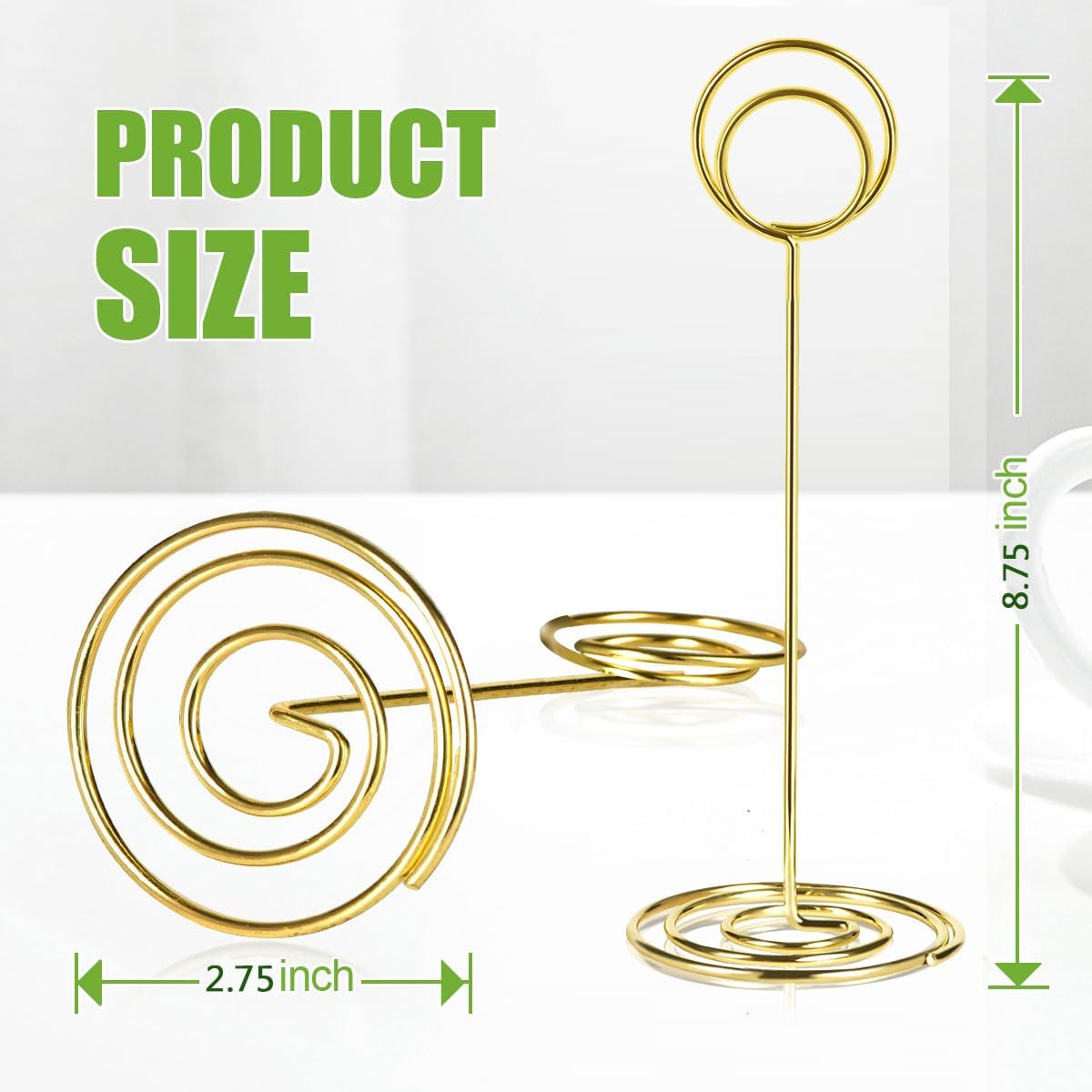 24 Pack 8.75 inchTable Number Holders, Simple Sign Stand Place Card Holder, Delicate Name Reusable Picture Memo Note