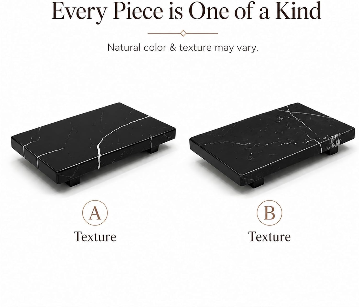 Small Stone Pedestal Tray / Black