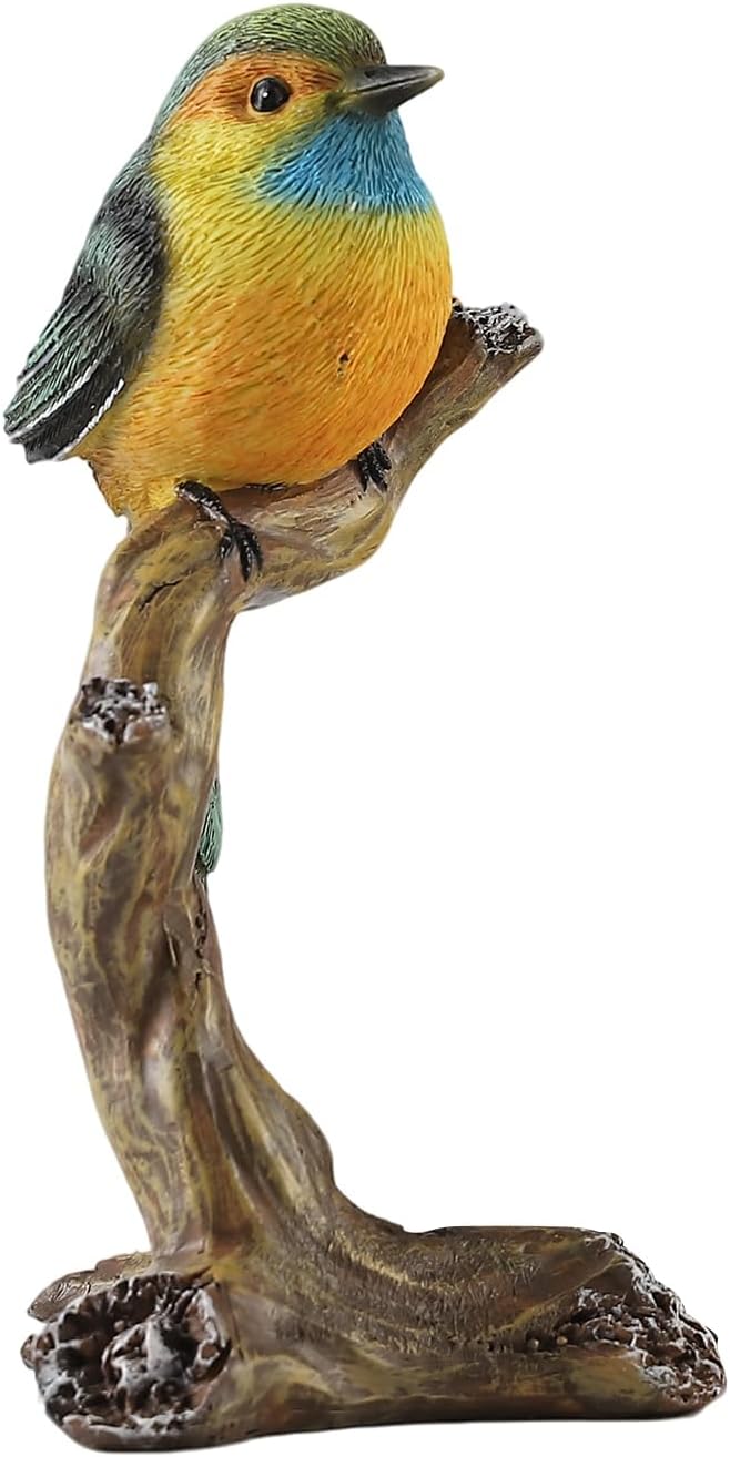 Colorful Resin Bird Figurine on Branch / On The Branch
