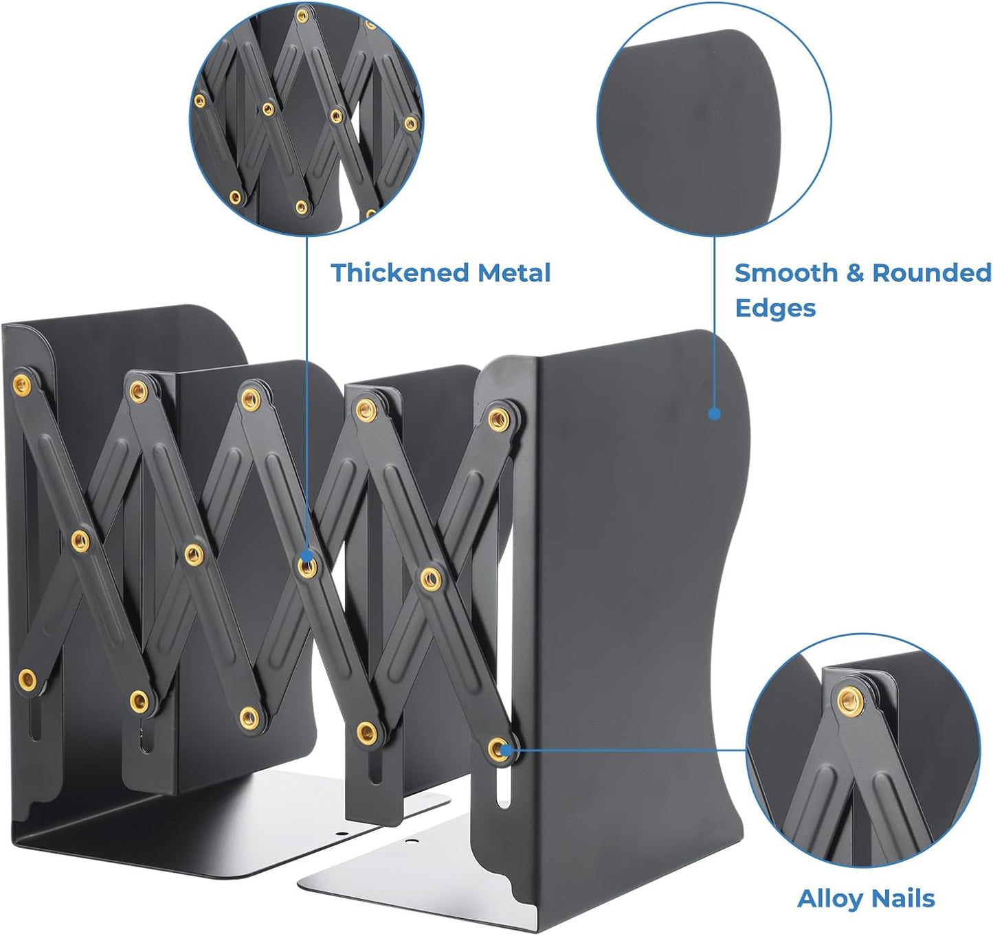 Metal Bookend for Heavy Books / Black
