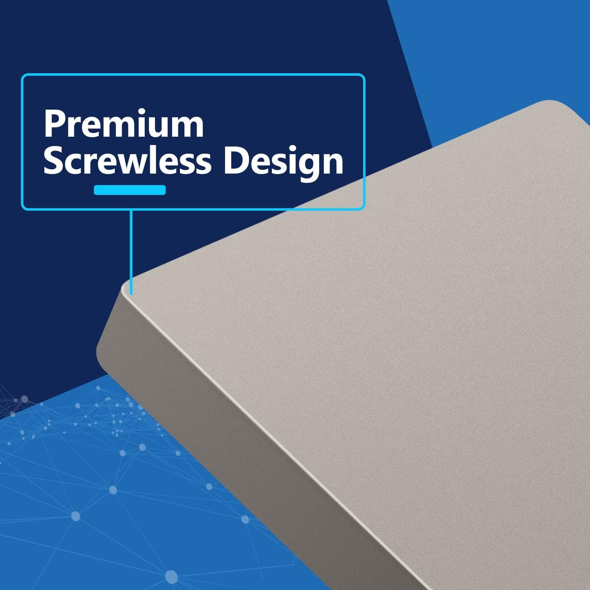 LIDER Blank Wall Plate, Screwless Design, Midsize, 1-Gang, 10-Pack | Temperature And Impact Resistant, Matte Nickel