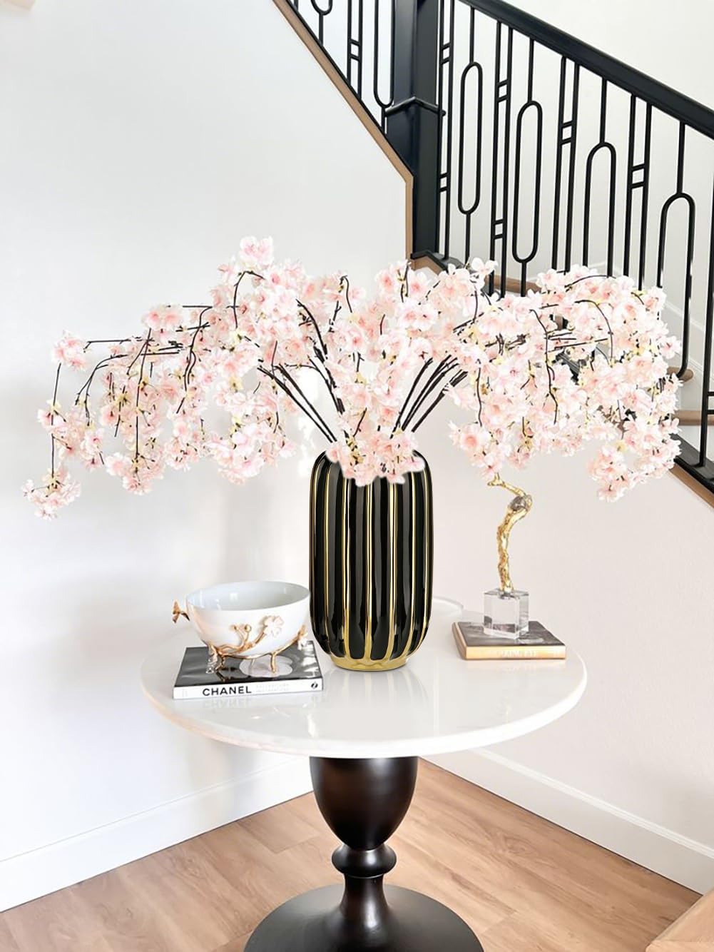 Plated Lantern Ceramic Vase Home Decor Creative Design Porcelain / 11.02'' Tallblack / Gold