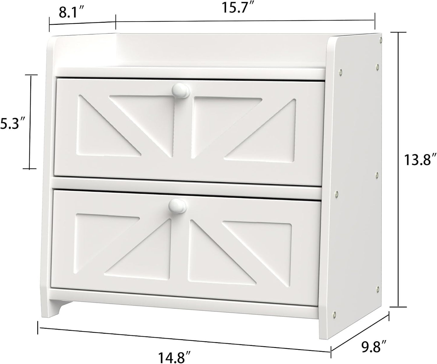 Bread Box for Kitchen Countertop, Double Layer Wooden Breadbox, Large Capacity Bread Storage Bin, Homemade Bread