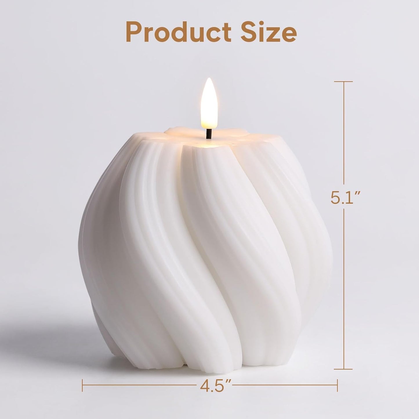 Swirl Flameless Candles / White