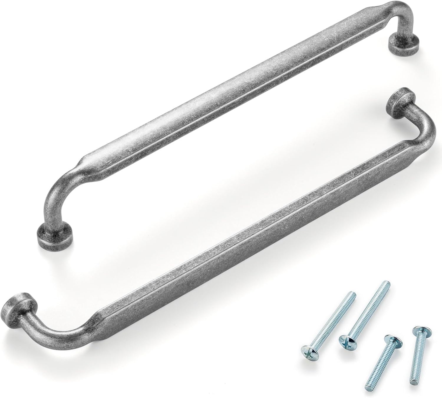 Cabinet Pulls Antique Cabinet Handles / 7-1/2" Hole Centers / Classic / Antique Iron / Silver
