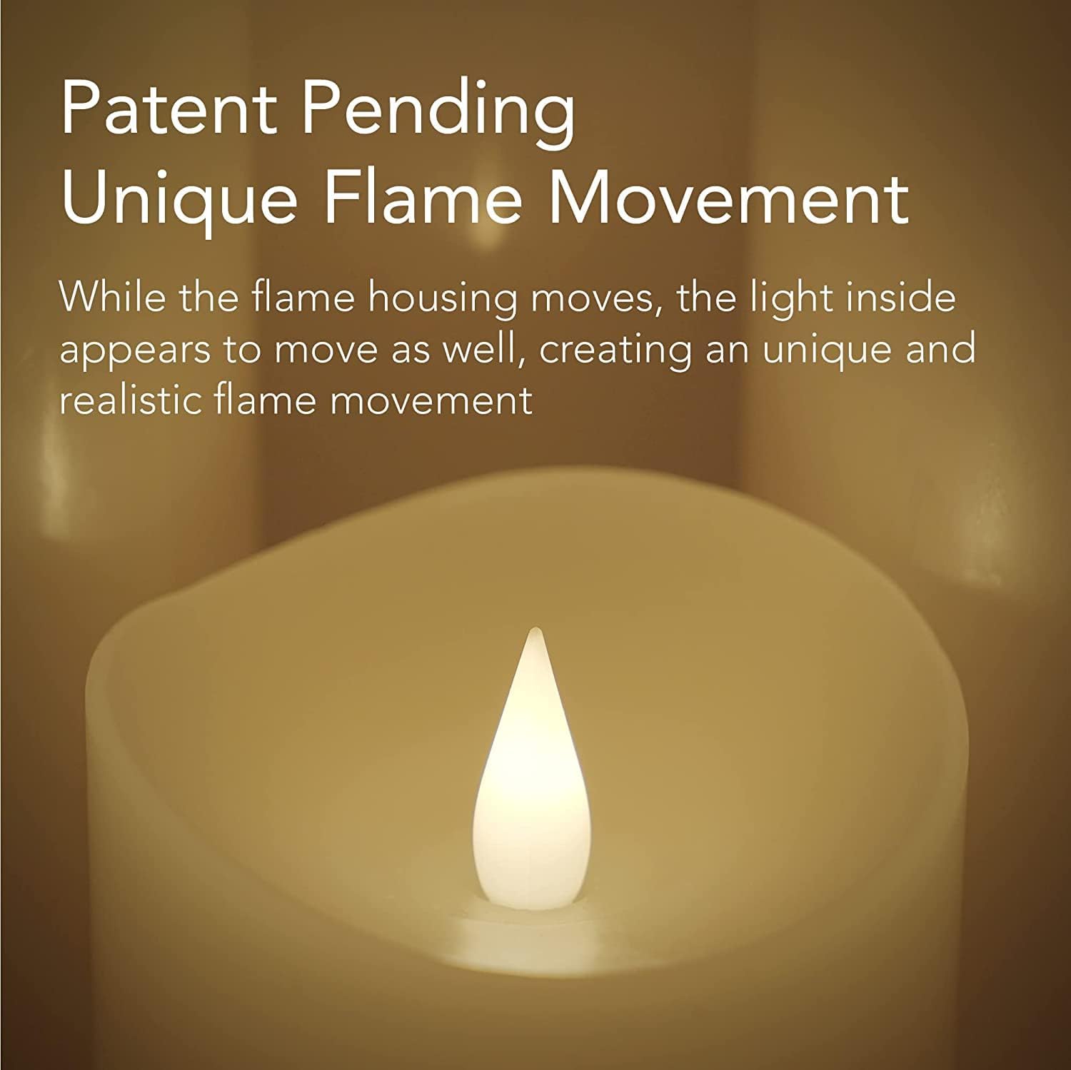 Flameless LED Candles with Remote Control, 4"x 10"Flickering 3D Moving Flame Battery Operated Candles in Real Wax Shell