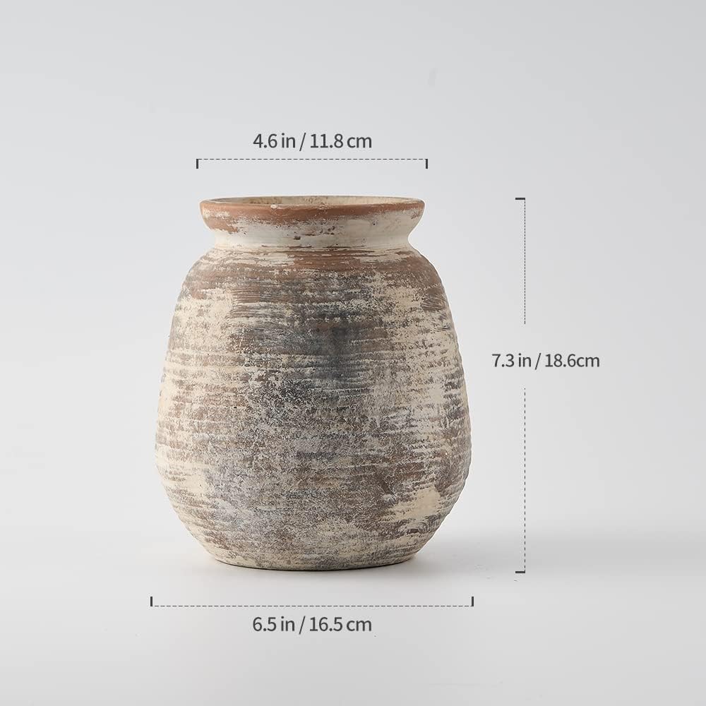 Ceramic Rustic Vase / 18077-fired Terra Clay