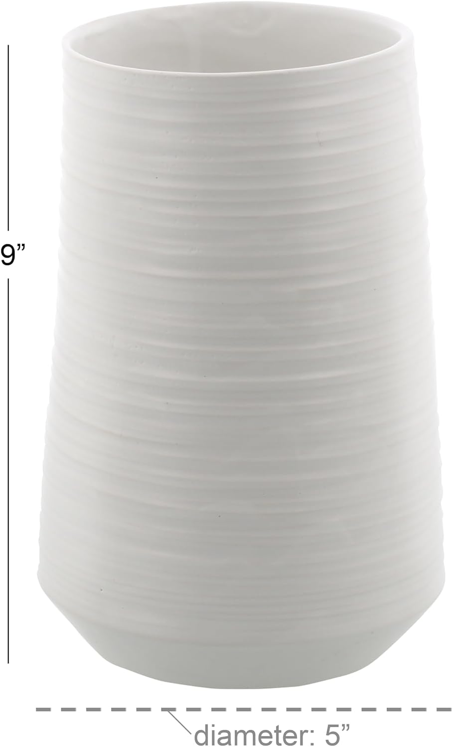Porcelain Ceramic Decorative Vase Ribbed Centerpiece Vase