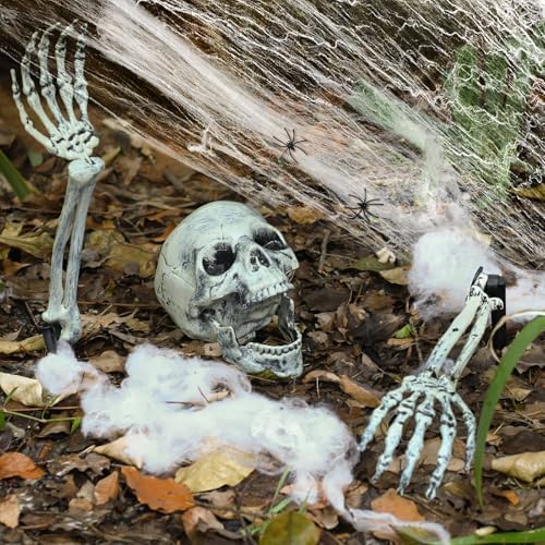 Halloween Decorations Skeleton Groundbreaker Skeleton 8pcs Halloween Outdoor Decorations for Yard, Lawn, Garden, Graveyard Party Supplies Outdoor Skeleton Decorations (Tombstone not included)