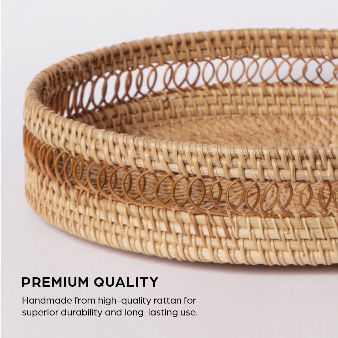 Hand Woven Serving Basket / 9.5