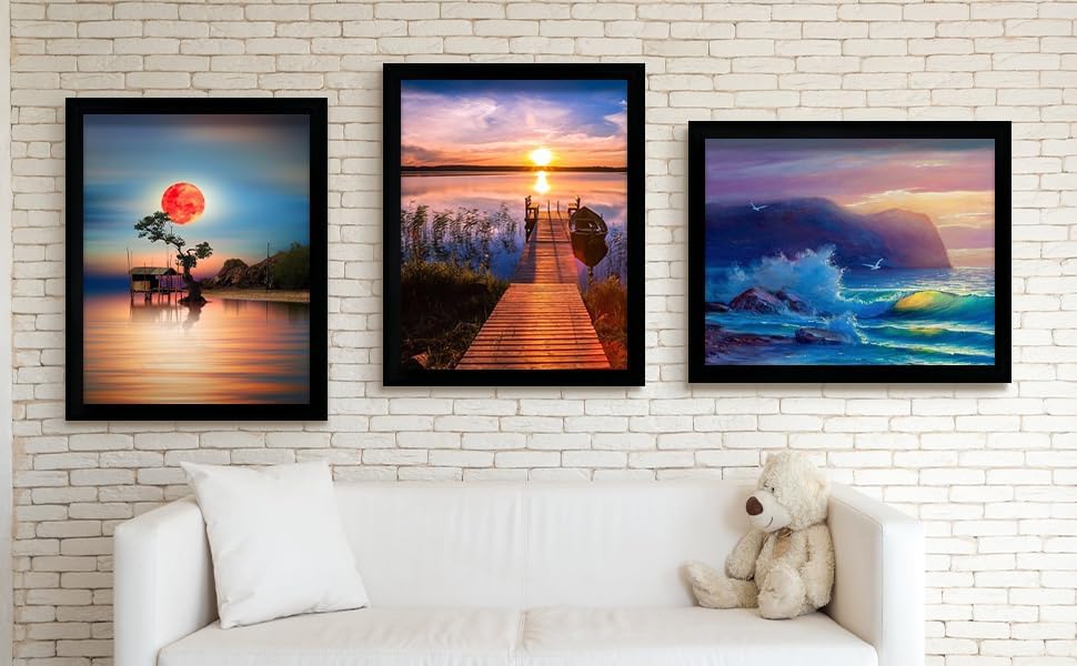 SESEAT 18x24 Frame, Wall Gallery Poster Picture Frame, Black, Pack of 4