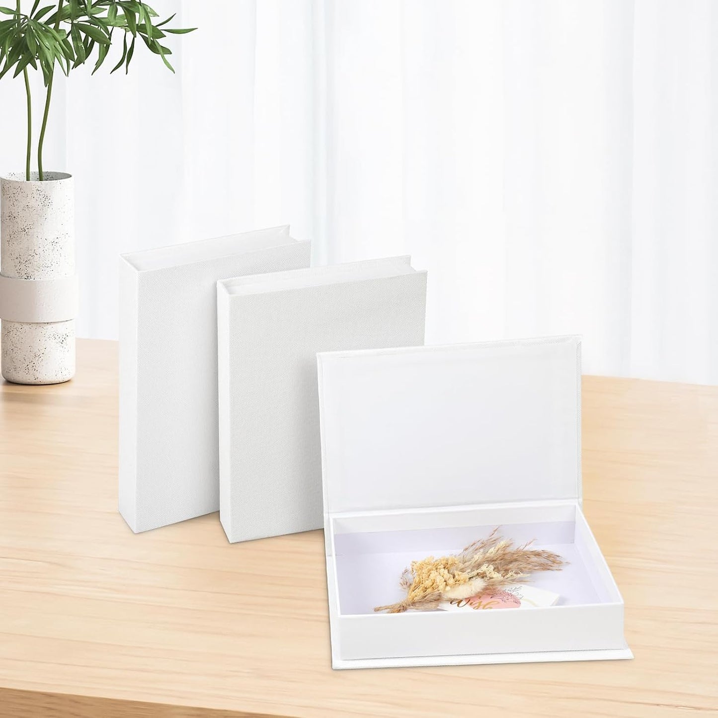 Faux Books for Decorative / White / Set of 3