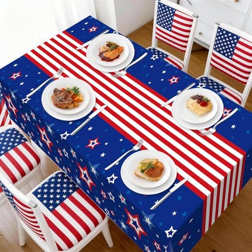 3 Pack Patriotic Tablecloths,Red White and Blue Tablecloth,Patriotic Decor