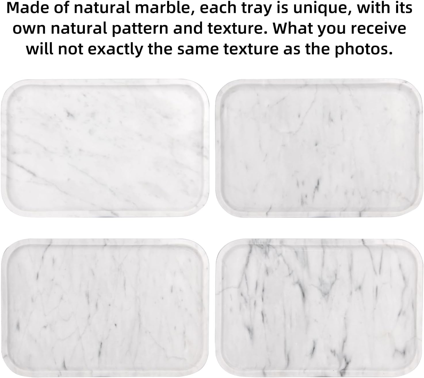 Marble Bathroom Vanity Tray / Carrara White L / 8 x 0.7 x 12